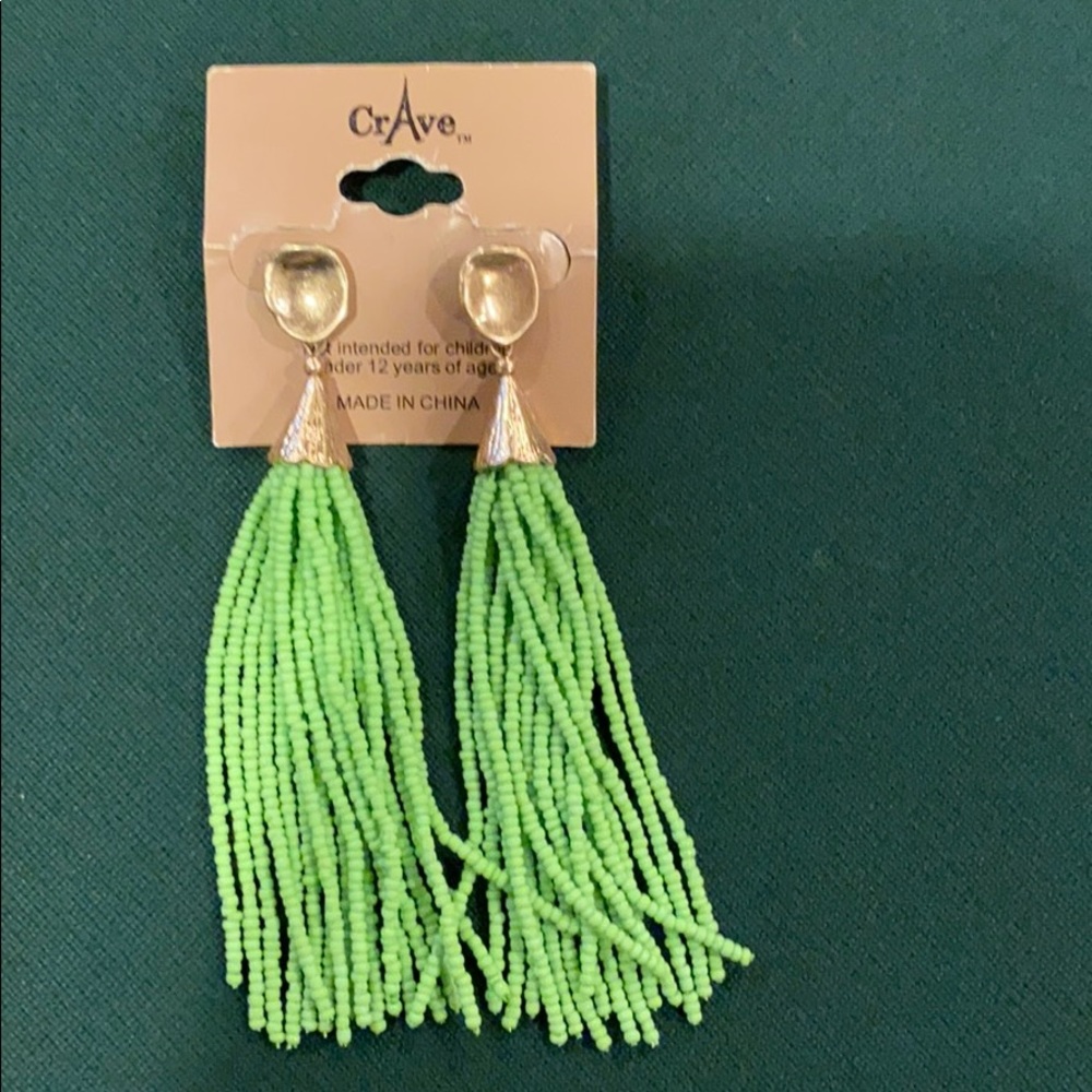 Earrings pierced green, crave brand